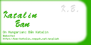 katalin ban business card